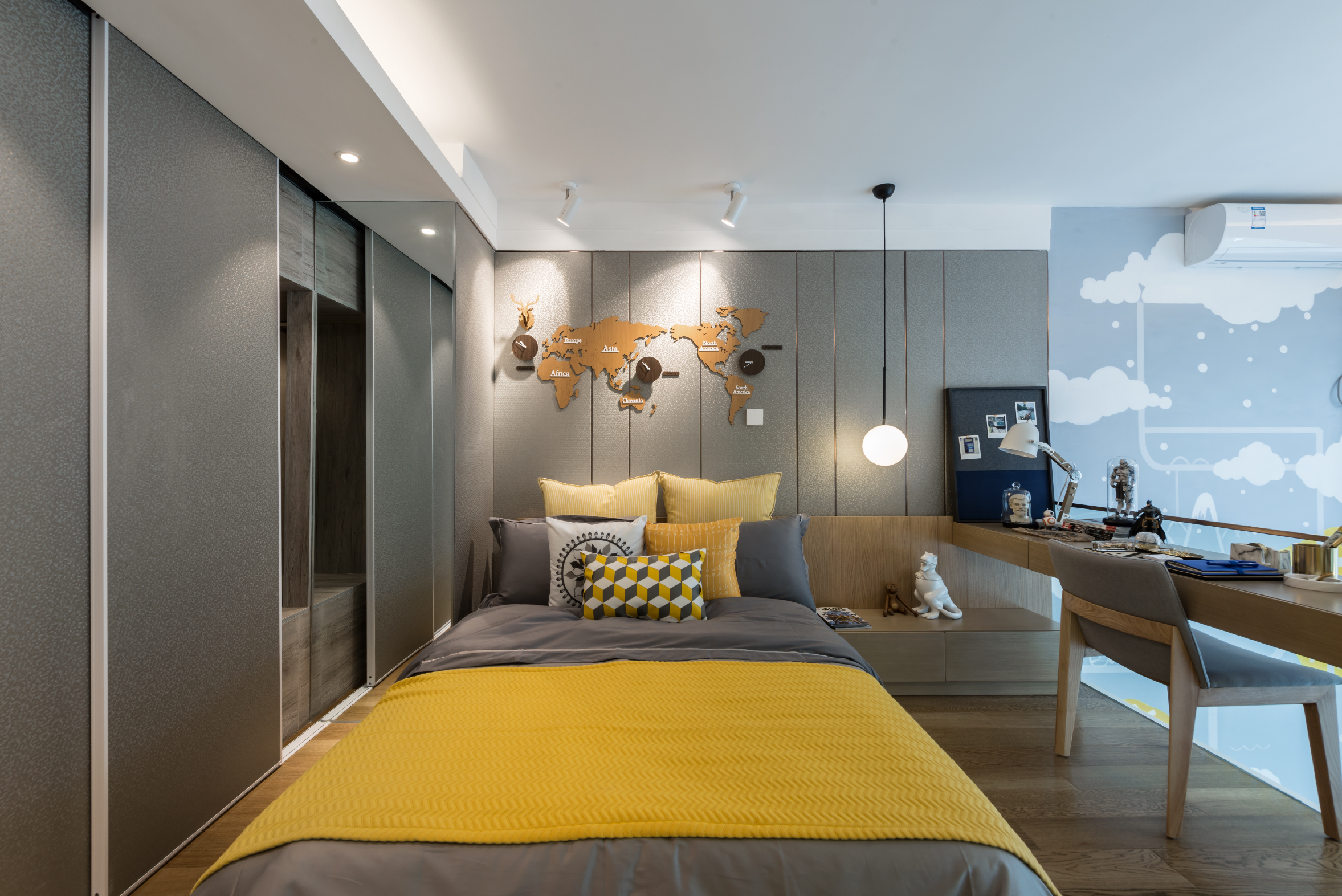 龍湖九里晴川-現(xiàn)代簡約-臥室設計效果圖